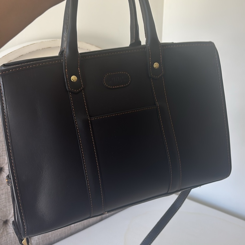 King’s Ranch Official Black Justus Satchel Handbag  NEW work bag shoulder strap